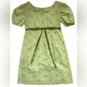 Vintage 1960s / 1970s Handmade Empire Waist Puff Sleeve Dress